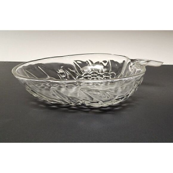 Vintage INDIANA GLASS 10" x 13" Clear Grape & Fruit Shape Bowl Bubble Design USA - Picture 4 of 5
